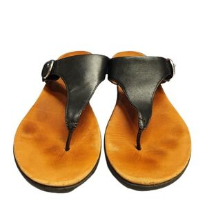 Fitflop Banda Flip Flop Sandals Women 9 Brown Black Comfort Buckle Strap M20-001